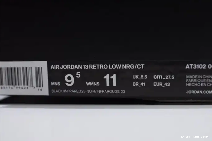 x Clot Air Infrared Jordan Low Black 13 AT3102-006 0520
